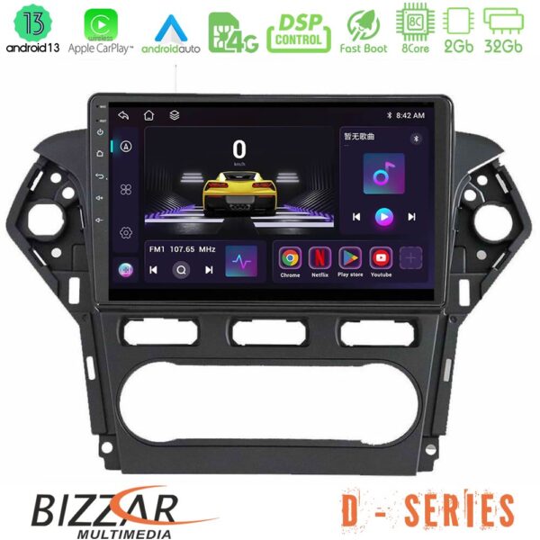 Bizzar D Series Ford Mondeo 2011-2014 8core Android13 2+32GB Navigation Multimedia Tablet 9"