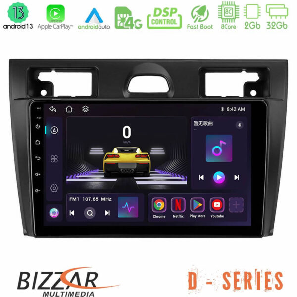 Bizzar D Series Ford Fiesta/Fusion 8core Android13 2+32GB Navigation Multimedia Tablet 9"