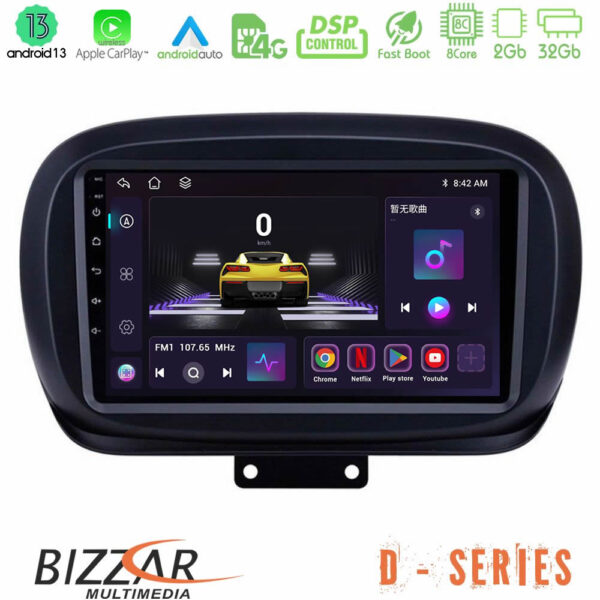 Bizzar D Series Fiat 500X 8core Android13 2+32GB Navigation Multimedia Tablet 9"