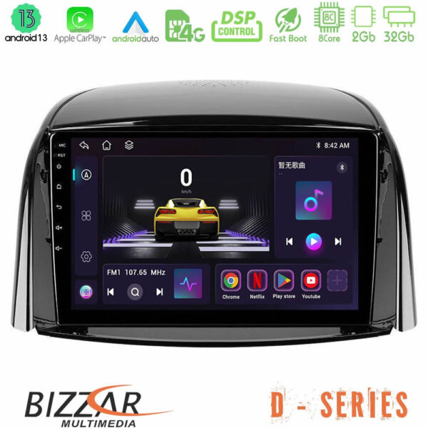 Bizzar D Series Renault Koleos 2007-2015 8Core Android13 2+32GB Navigation Multimedia Tablet 9"