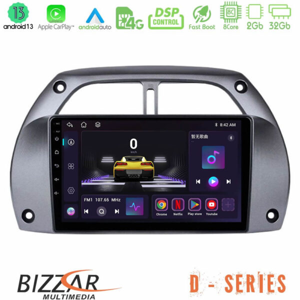 Bizzar D Series Toyota RAV4 2001 - 2006 8core Android13 2+32GB Navigation Multimedia Tablet 9"