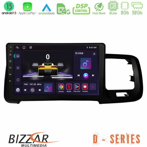 Bizzar D Series Volvo S60 2010-2018 8core Android13 2+32GB Navigation Multimedia Tablet 9"