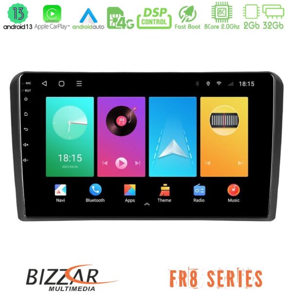 Bizzar FR8 Series Audi A3 8P 8core Android13 2+32GB Navigation Multimedia Tablet 9"