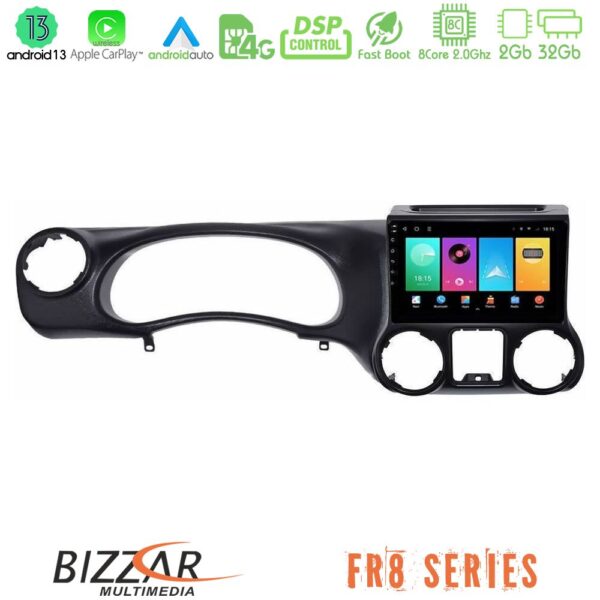 Bizzar FR8 Series FR8 Series Jeep Wrangler 2011-2014 8Core Android13 2+32GB Navigation Multimedia Tablet 9"