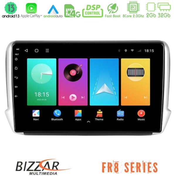 Bizzar FR8 Series Peugeot 208/2008 8core Android13 2+32GB Navigation Multimedia Tablet 10"