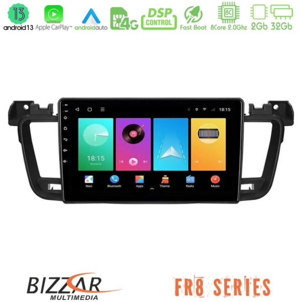 Bizzar FR8 Series Peugeot 508 2010-2018 8core Android13 2+32GB Navigation Multimedia Tablet 9"