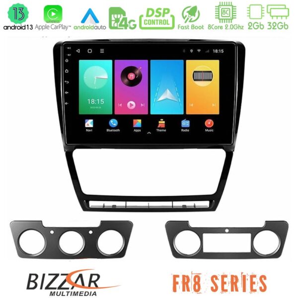 Bizzar FR8 Series Skoda Octavia 5 8core Android13 2+32GB Navigation Multimedia Tablet 10"