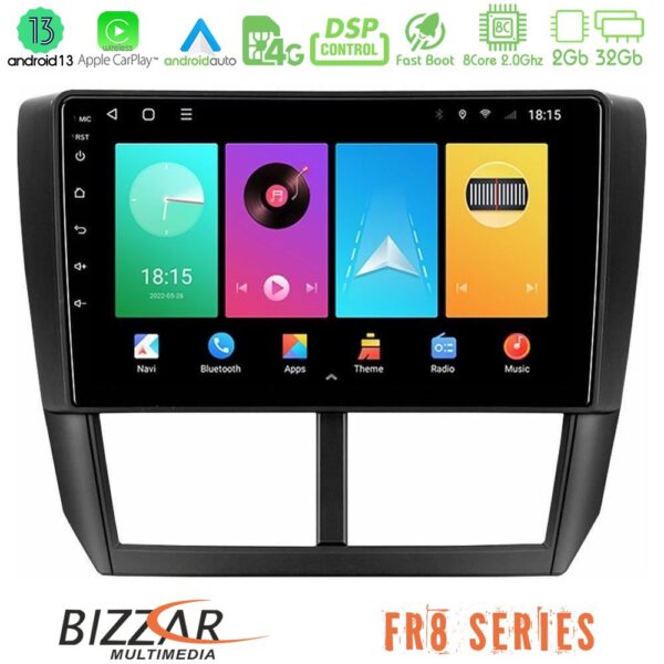 Bizzar FR8 Series Subaru Forester 8core Android13 2+32GB Navigation Multimedia Tablet 9"