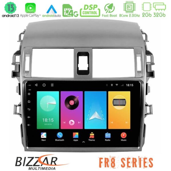 Bizzar FR8 Series Toyota Corolla 2008-2010 8core Android13 2+32GB Navigation Multimedia Tablet 9"