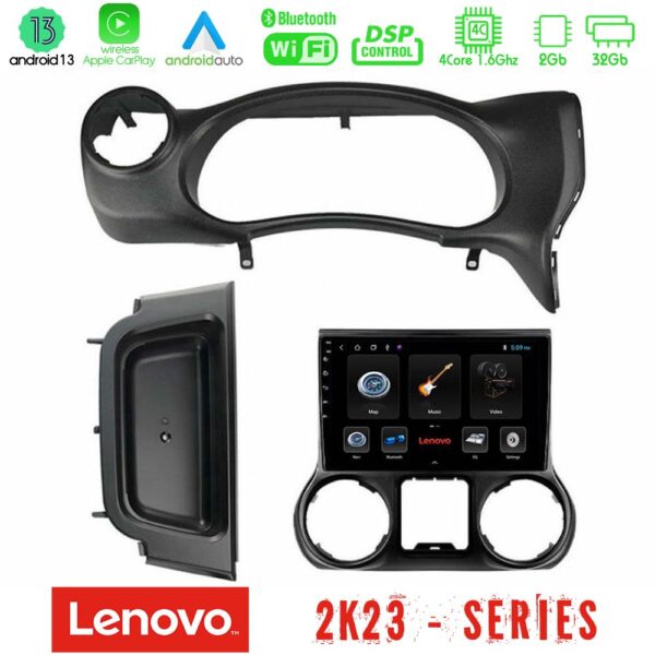 Lenovo Car Pad Jeep Wrangler 2014-2017 4core Android 13 2+32GB Navigation Multimedia Tablet 9"