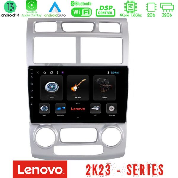 Lenovo Car Pad Kia Sportage 2005-2008 4Core Android 13 2+32GB Navigation Multimedia Tablet 9″