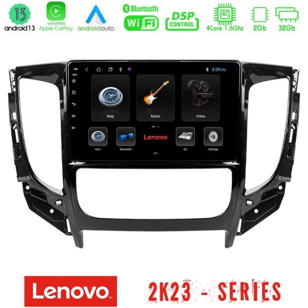 Lenovo Car Pad Mitsubishi L200 2016-> & Fiat Fullback (Auto A/C) 4Core Android 13 2+32GB Navigation Multimedia Tablet 9"