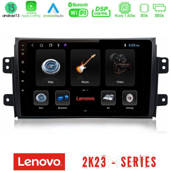 Lenovo Car Pad Suzuki SX4 2006-2014 Fiat Sedici 2006-2014 4Core Android 13 2+32GB Navigation Multimedia Tablet 9"