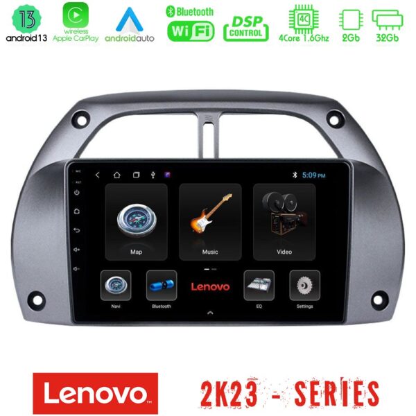 Lenovo Car Pad Toyota RAV4 2001 - 2006 4Core Android 13 2+32GB Navigation Multimedia Tablet 9"