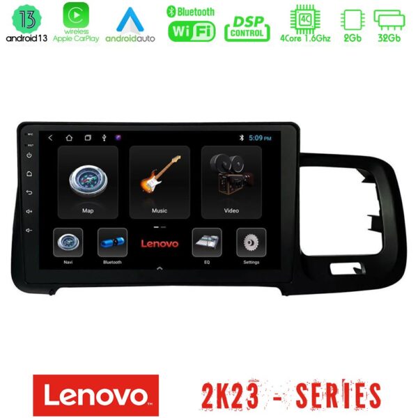 Lenovo Car Pad Volvo S60 2010-2018 4Core Android 13 2+32GB Navigation Multimedia Tablet 9"