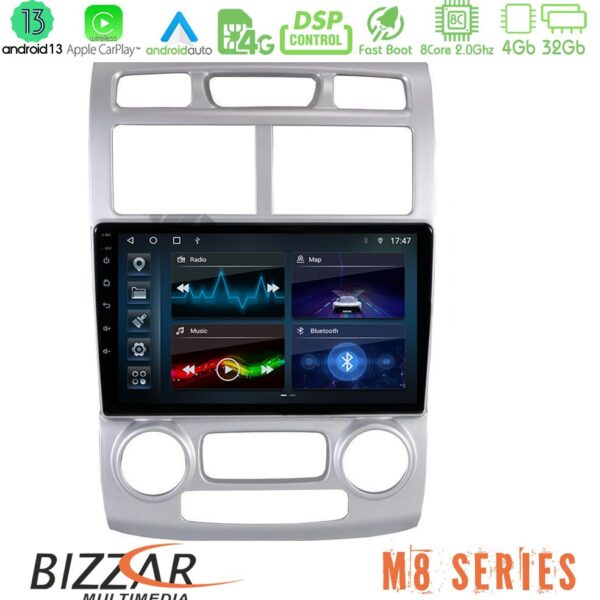 Bizzar M8 Series Kia Sportage 2005-2008 8core Android13 4+32GB Navigation Multimedia Tablet 9″