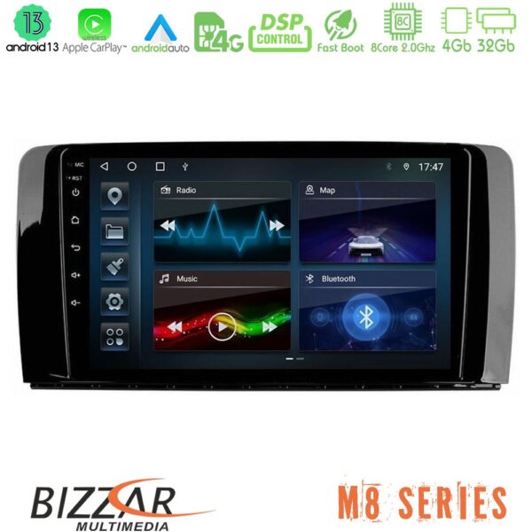 Bizzar M8 Series Mercedes R Class 8core Android13 4+32GB Navigation Multimedia Tablet 9"