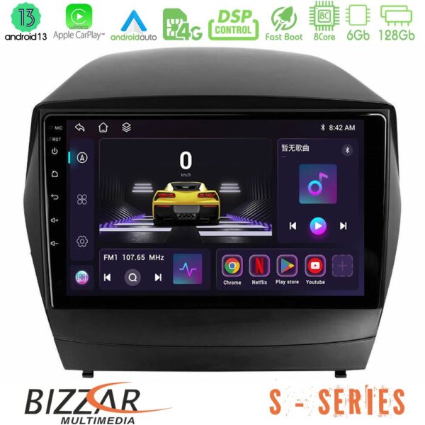 Bizzar S Series Hyundai IX35 Auto A/C 8core Android13 6+128GB Navigation Multimedia Tablet 9"