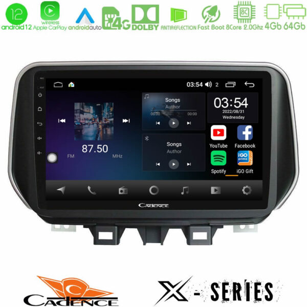 Cadence X Series Hyundai ix35 8core Android12 4+64GB Navigation Multimedia Tablet 10"