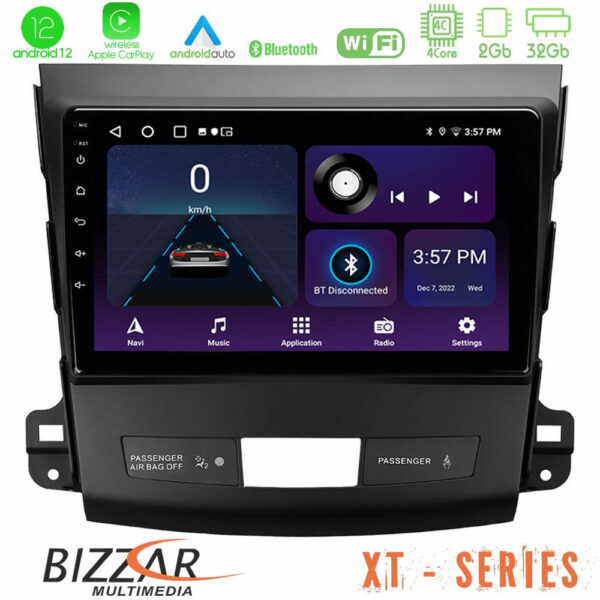 Bizzar XT Series Mitsubishi Outlander/Citroen C-Crosser/Peugeot 4007 4Core Android12 2+32GB Navigation Multimedia Tablet 9"
