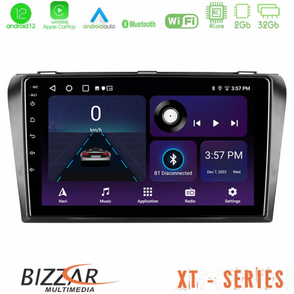 Bizzar XT Series Mazda 3 2004-2009 4Core Android12 2+32GB Navigation Multimedia Tablet 9"