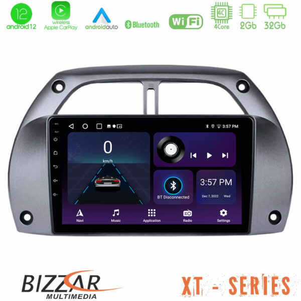 Bizzar XT Series Toyota RAV4 2001 - 2006 4Core Android12 2+32GB Navigation Multimedia Tablet 9"