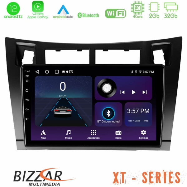 Bizzar XT Series Toyota Yaris 4Core Android12 2+32GB Navigation Multimedia Tablet 9" (Μαύρο Χρώμα)